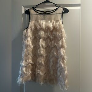 Chic Cream Woman’s top with Fringe detail